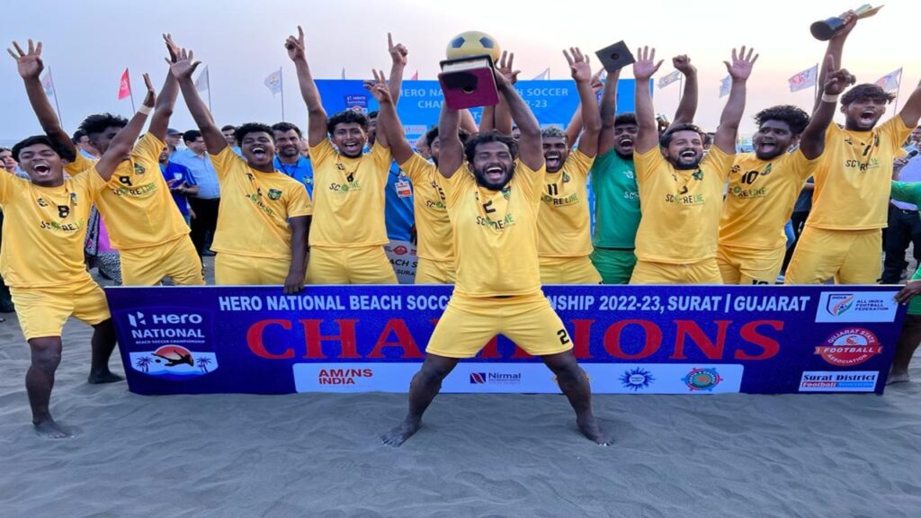 Kerala wins against Punjab in the final of the Beach Soccer Tournament