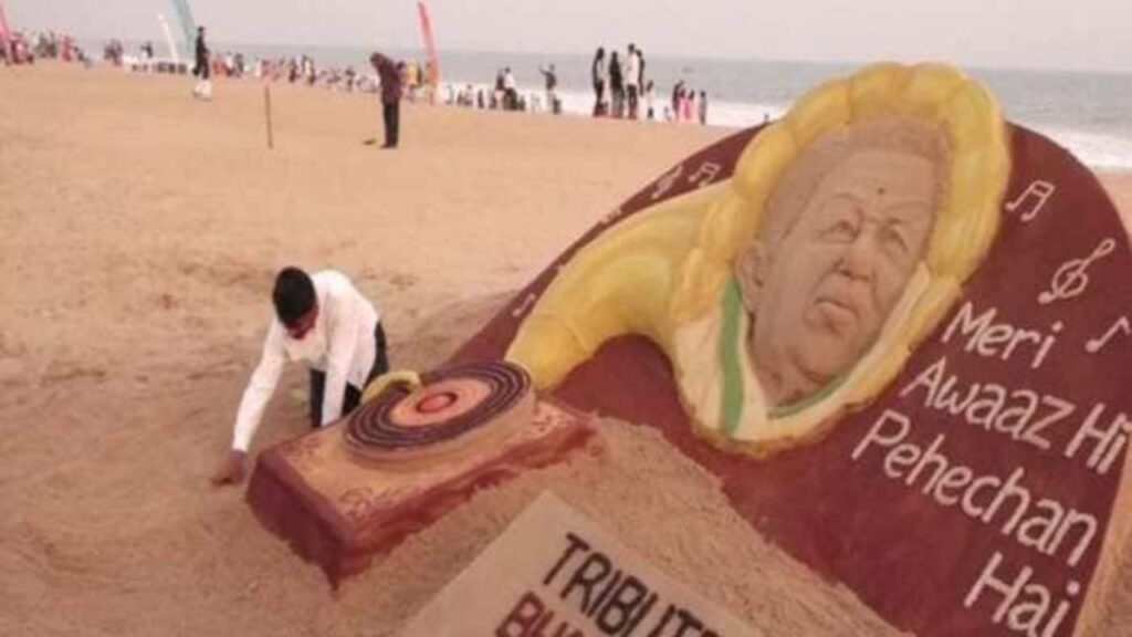 Lata Mangeshkar's first death anniversary today: Tributes paid at Odisha's Puri Beach