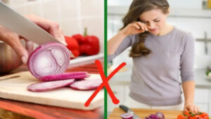 Try these tips while cutting an onion: No drop comes out of the eye