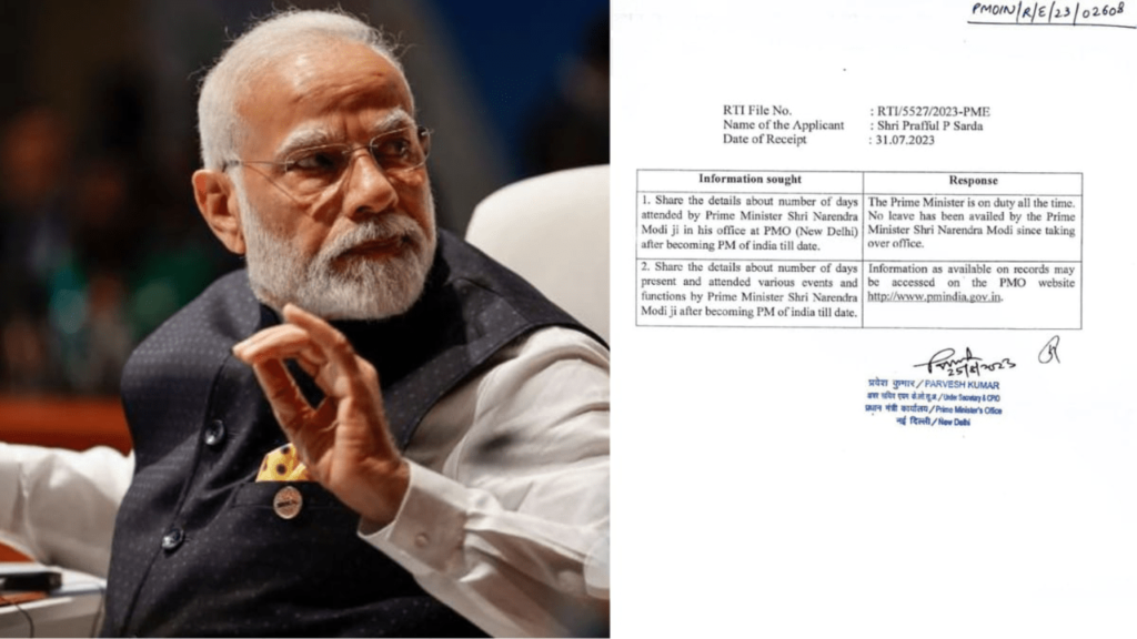 How much leave did PM Modi take in 9 years? This matter came up in RTI