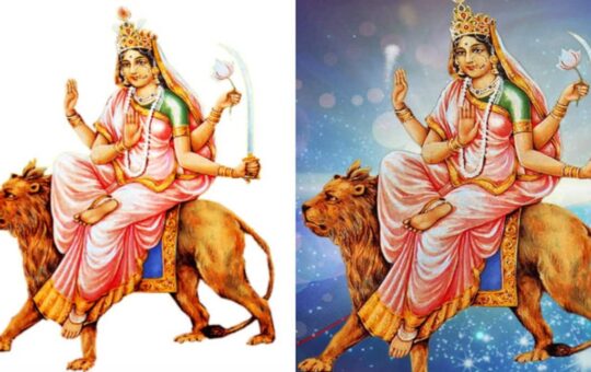 Goddess Katyayani is the sixth form of Durga: worshiping one is free from grief and anger.
